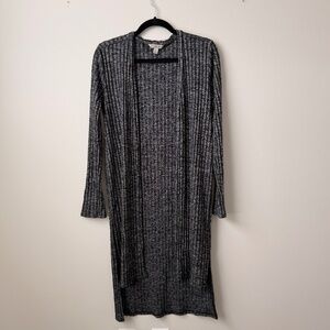 Calvin Klein Ribbed Long Cardigan - Charcoal Grey